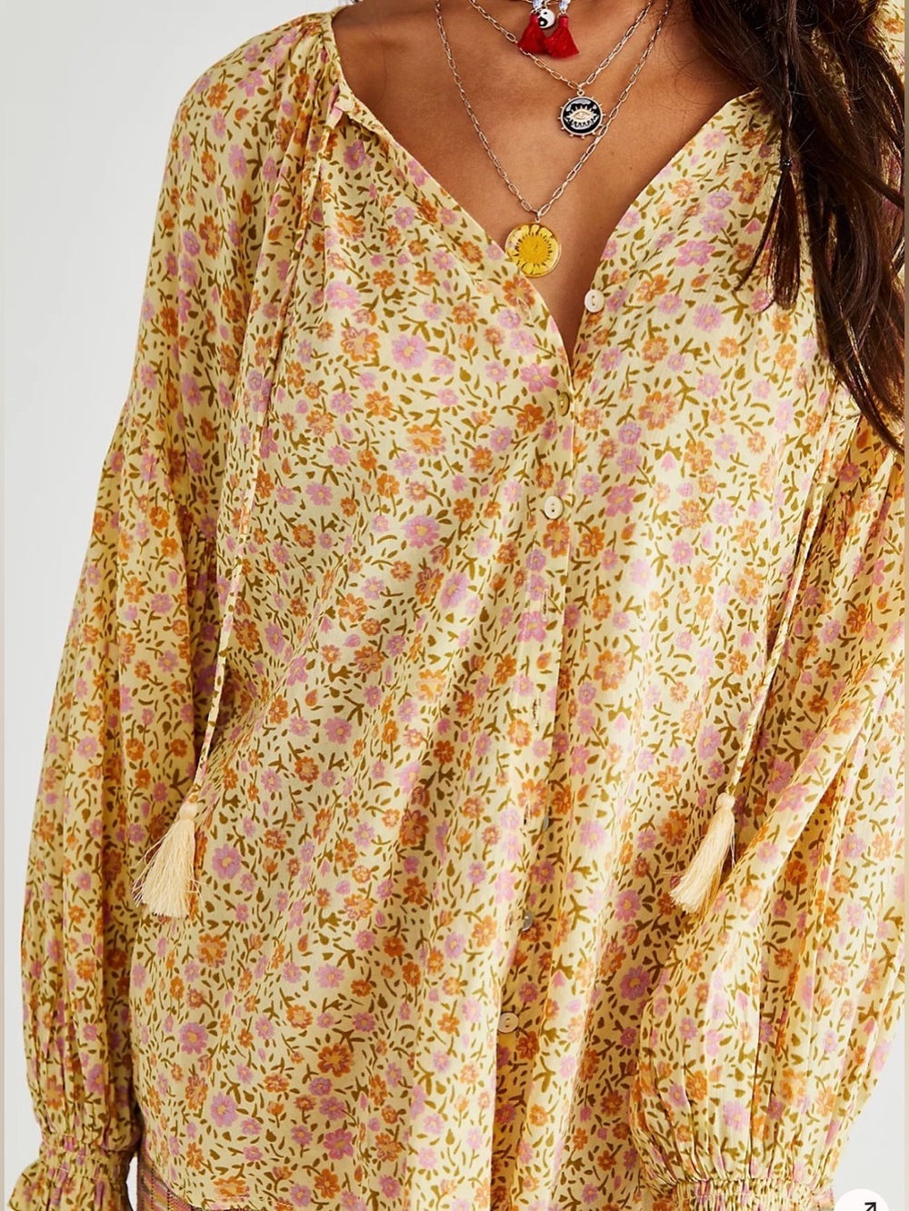 SPELL Rae Long Sleeve Blouse Daisy Yellow Size XXS